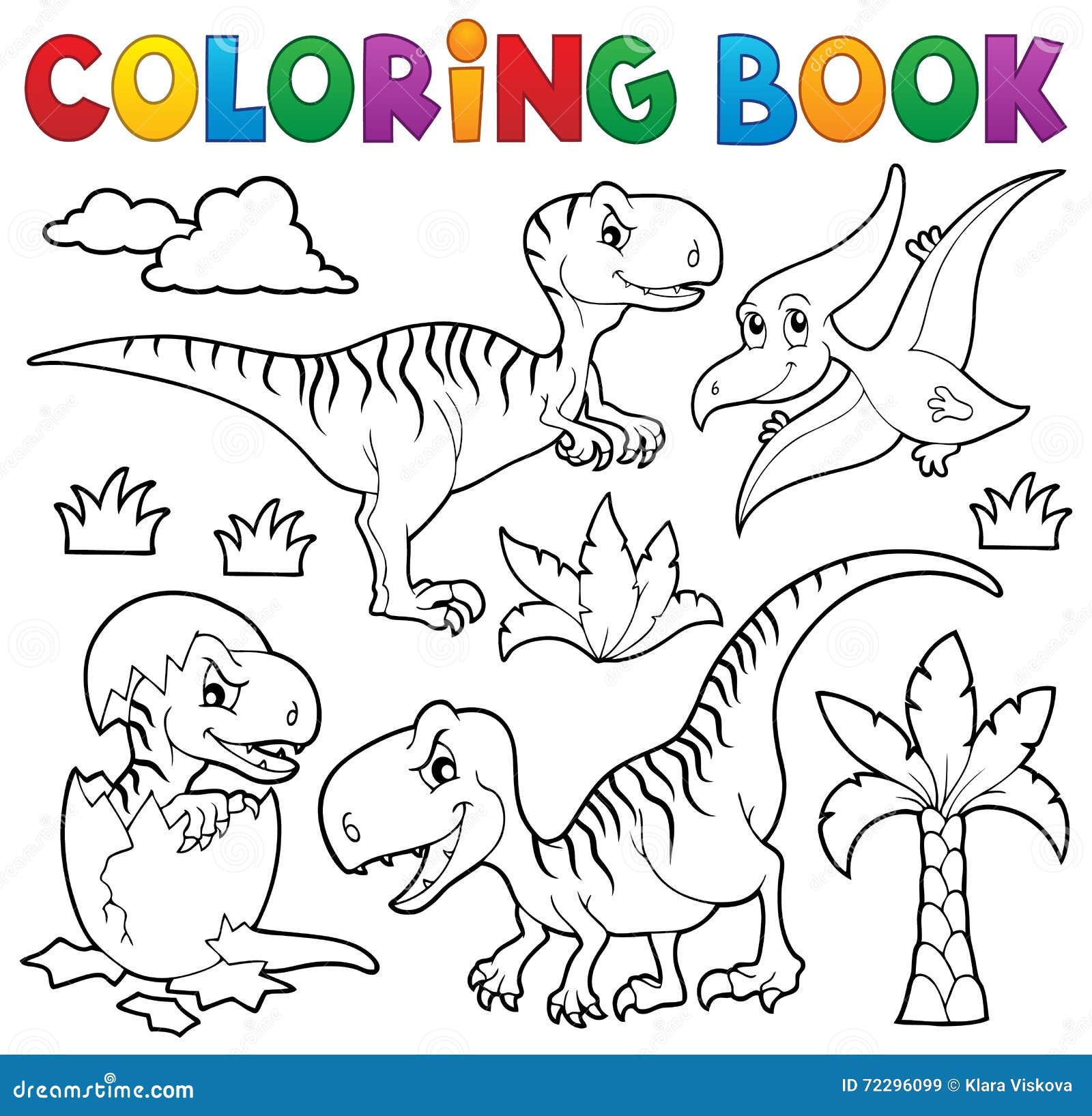 Vetores de 5 Livro De Colorir Tema De Dinossauros e mais imagens de Página  de livro de colorir - Técnica de ilustração - Página de livro de colorir -  Técnica de ilustração