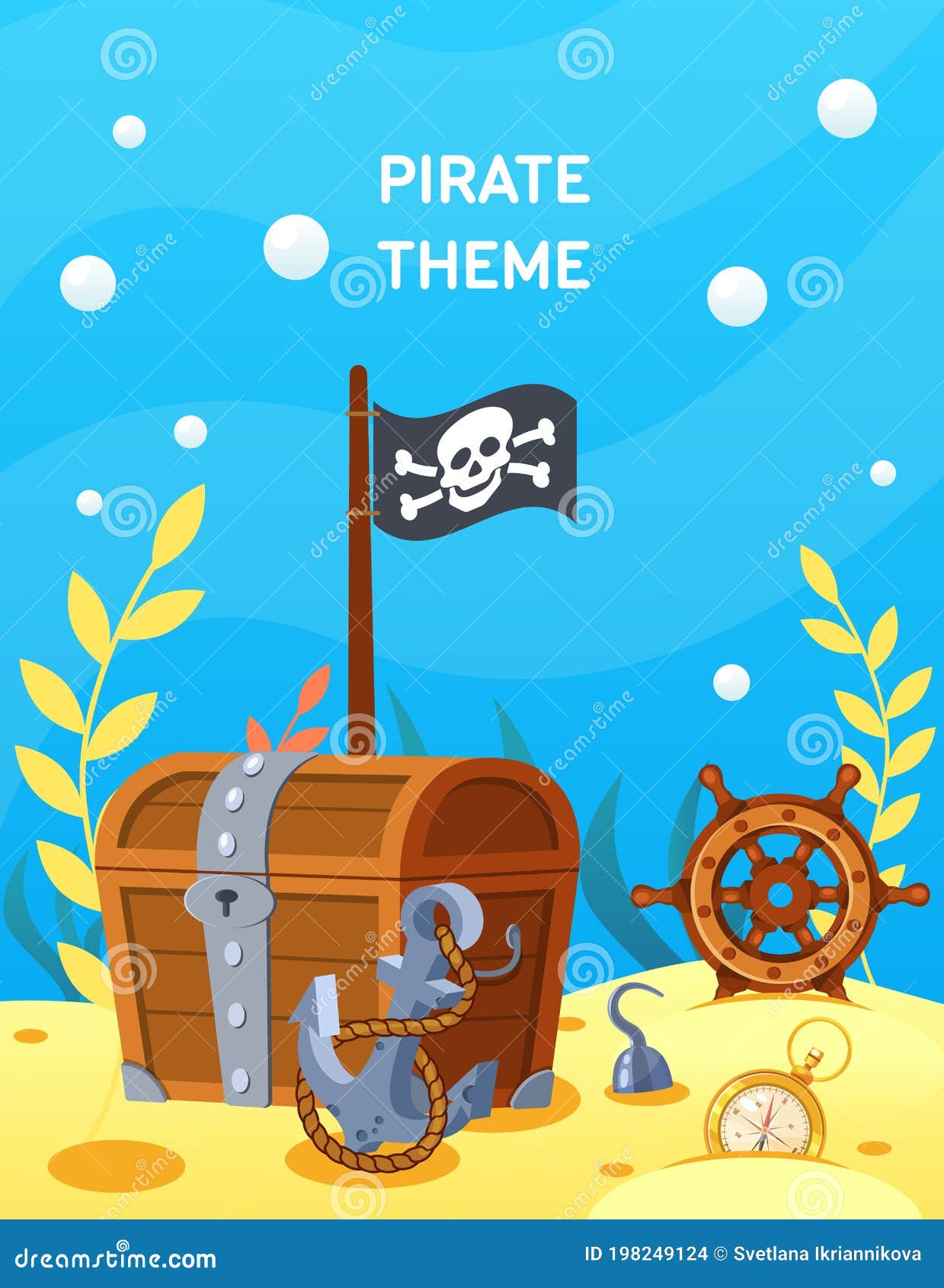 Tema Pirata. Cofre Del Tesoro De Dibujos Animados Vectoriales En El Fondo Del Volante De La Dirección Del Océano Anclado En Las Pr Ilustración del Vector - Ilustración de océano, pila: 198249124 Tema Pirata. Cofre Del Tesoro De Dibujos Animados Vectoriales En El Fondo Del Volante De La Dirección Del Océano Anclado En Las Pr Ilustración del Vector - Ilustración de océano, pila: 198249124