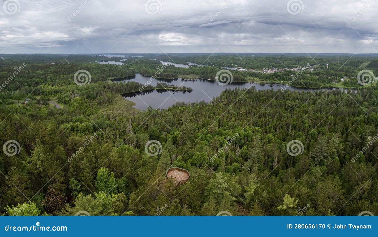 Temagami Area from the Fire Tower, Ontario Stock Photo Image of