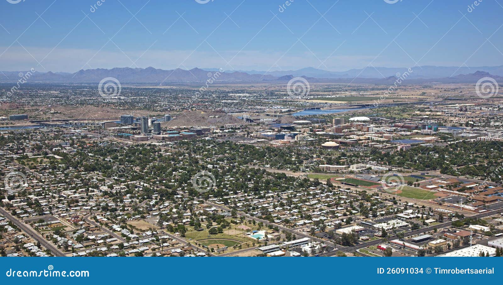 Tempe, Arizona from above stock photo. Image of salado 26091034
