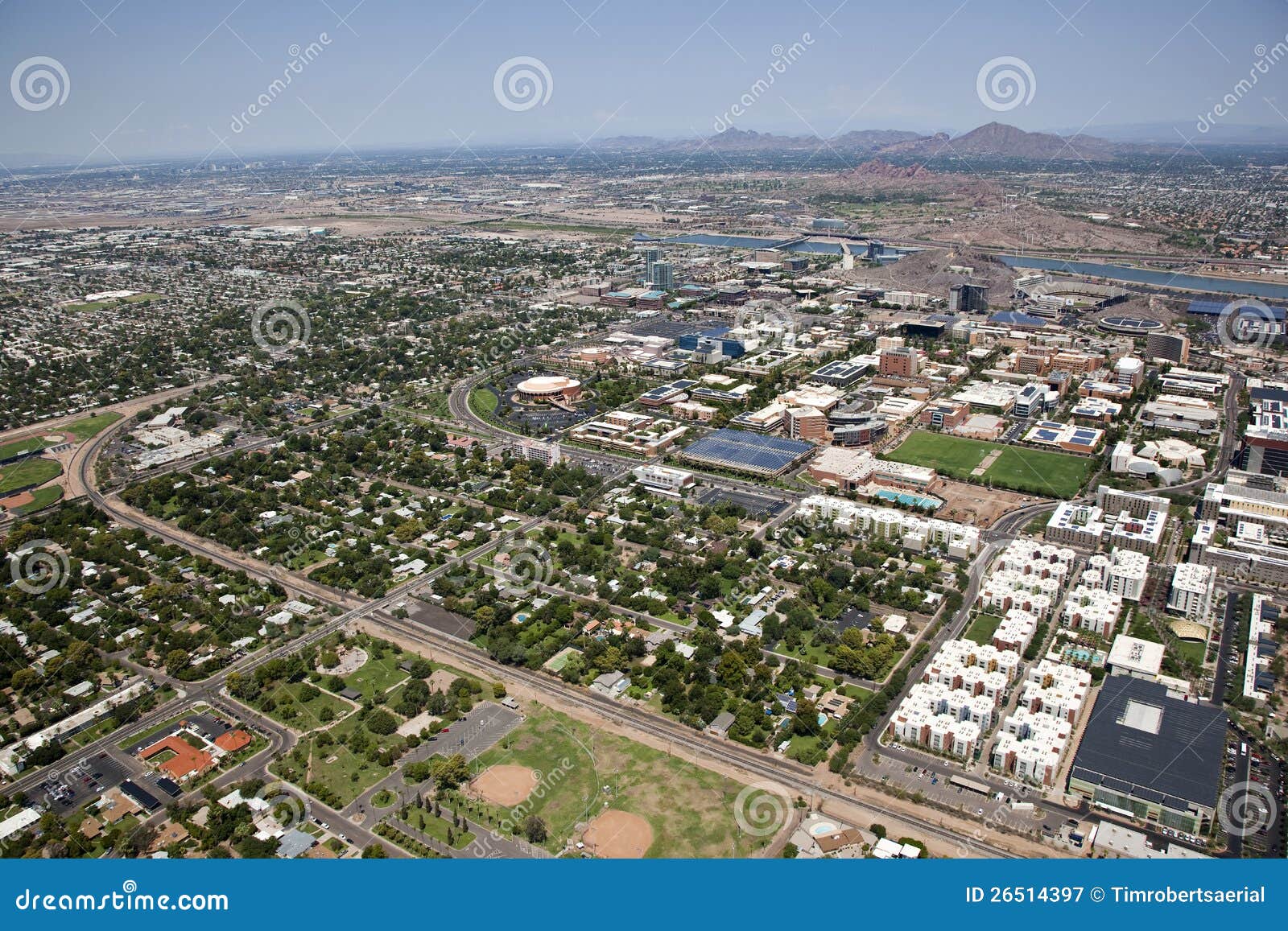 Tempe, Arizona from above stock image. Image of papago 26514397