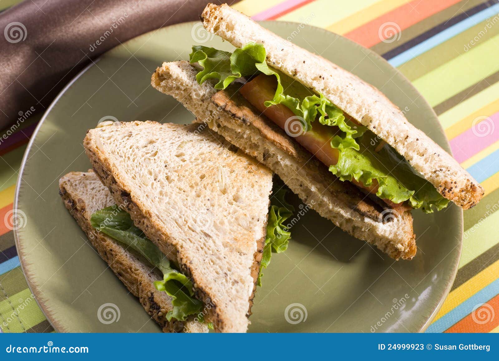Tempeh Lettuce and Tomato Sandwich Stock Image Image of tomato