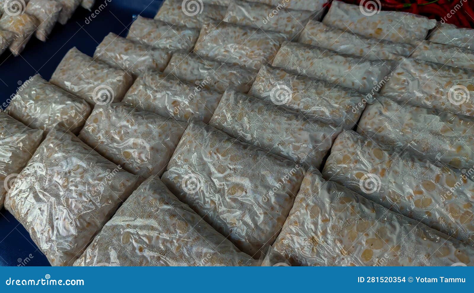 Tempeh Packaged in Clear Plastic Ready for Sale Stock Photo Image of meat, clear 281520354