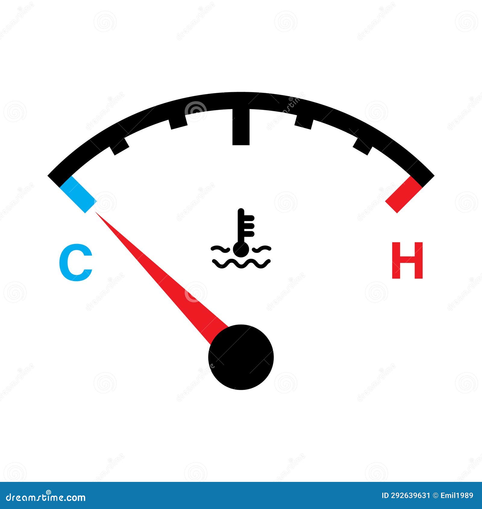 Temperature Car Gauge Icon Meter. Stock Illustration Illustration of