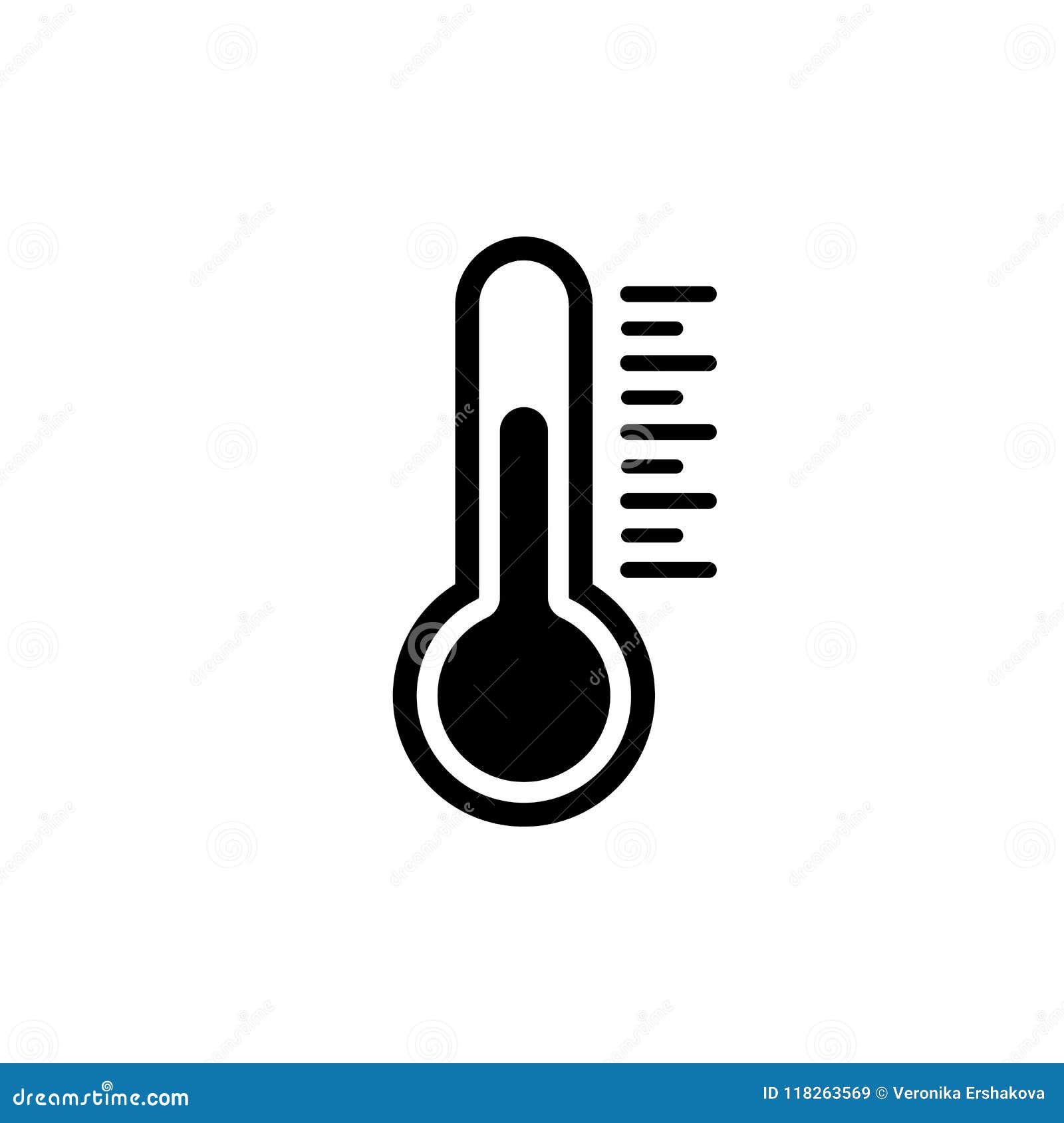 thermometers icon set with different high temperature values