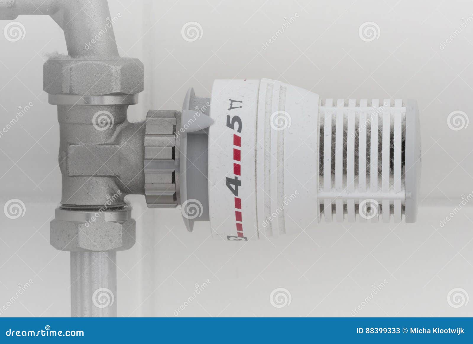 Temperature Knob of Heating Radiator, Used and Dusty Stock Image