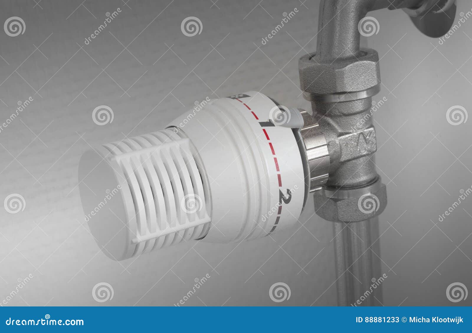 Temperature Knob of Heating Radiator, Used and Dusty Stock Image
