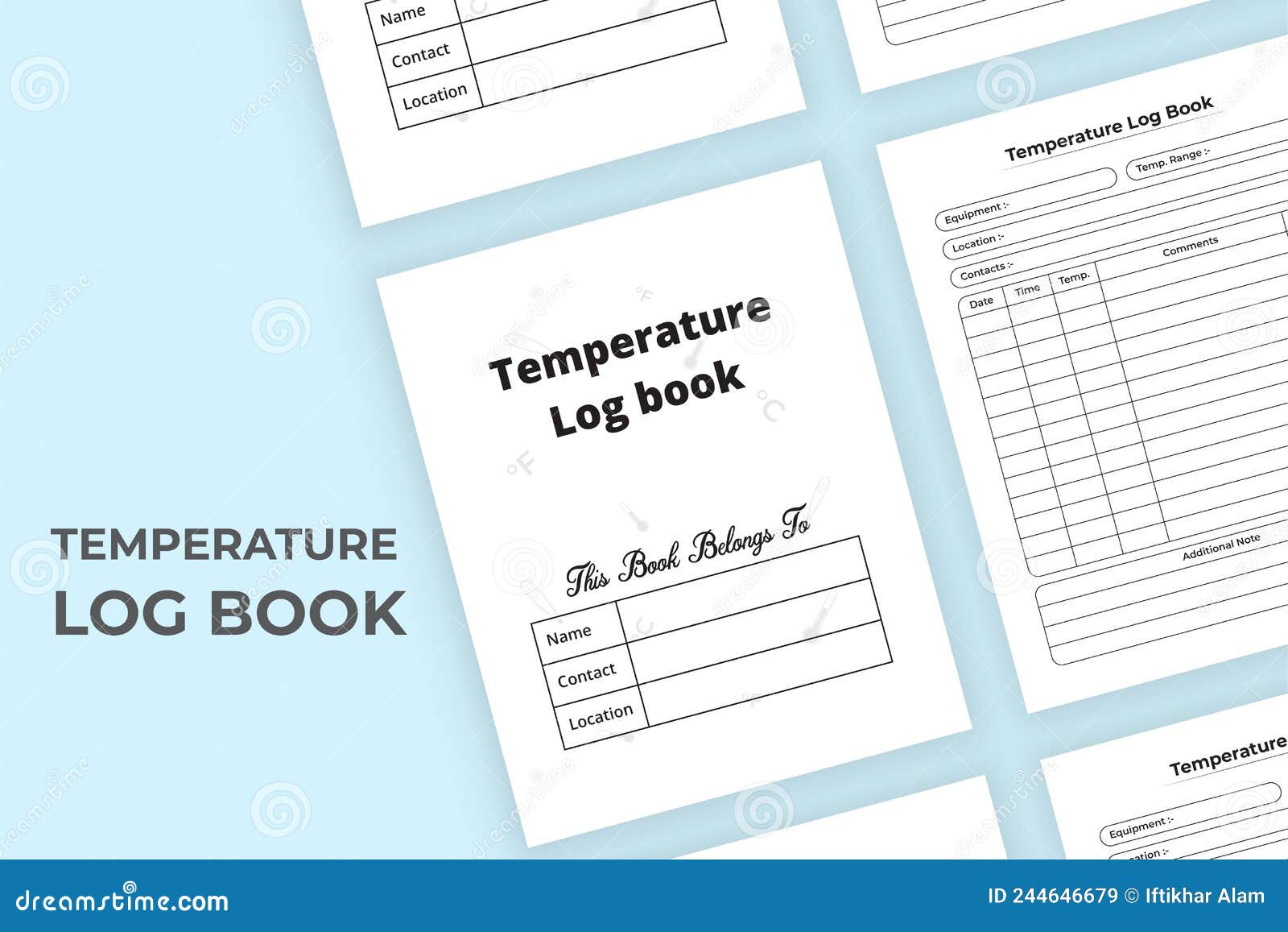 Temperature Notebook KDP Interior. Fever Temperature Tracker and