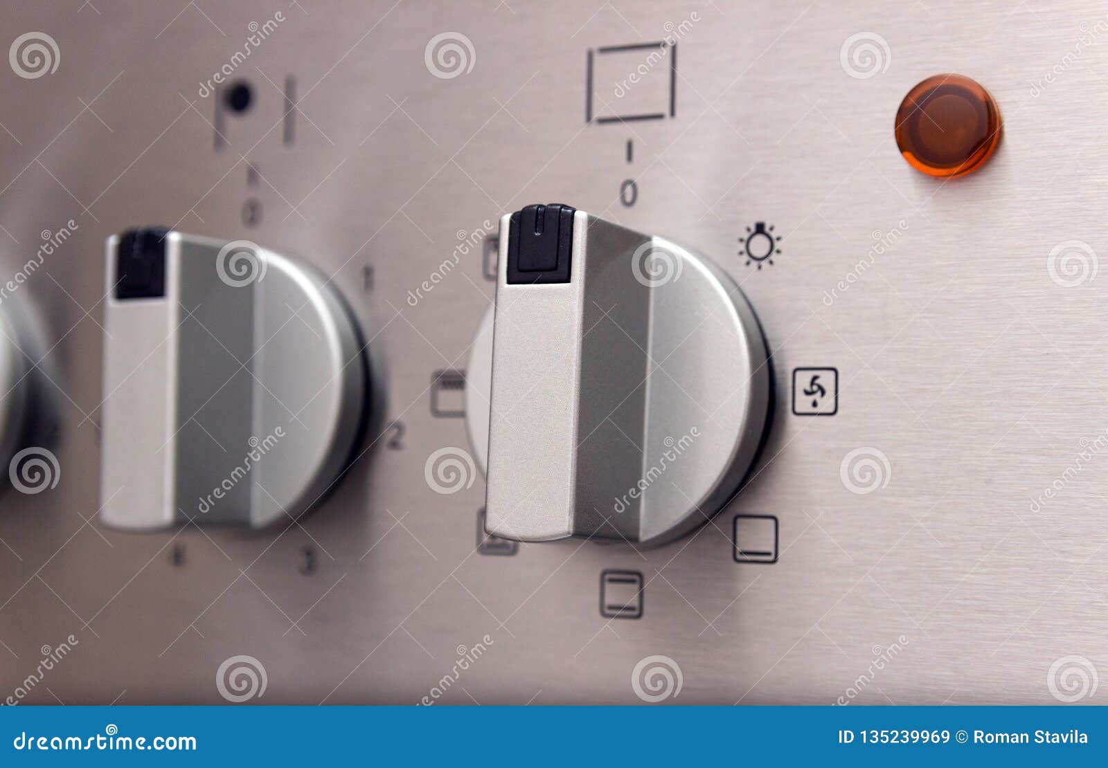 Temperature Regulators on the Stove. Stock Image Image of control