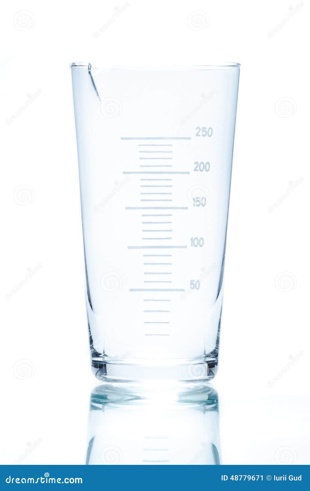 Temperature Resistant Conical Beaker for Measurements Stock Image