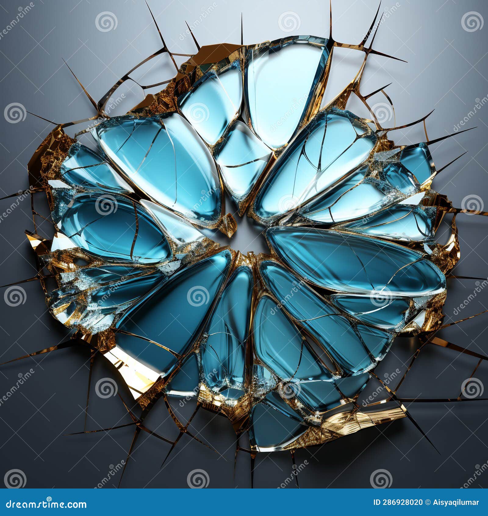 The Tempered Glass Broke at One Point. Stock Illustration
