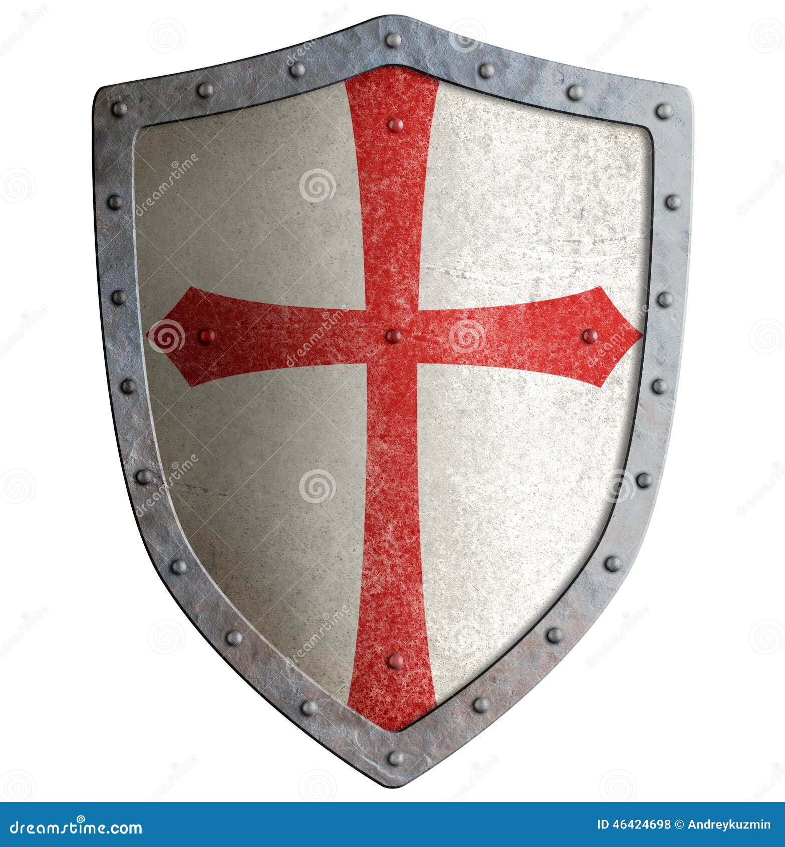 Templar or Crusader Knight S Metal Shield Isolated Stock Photo - Image ...