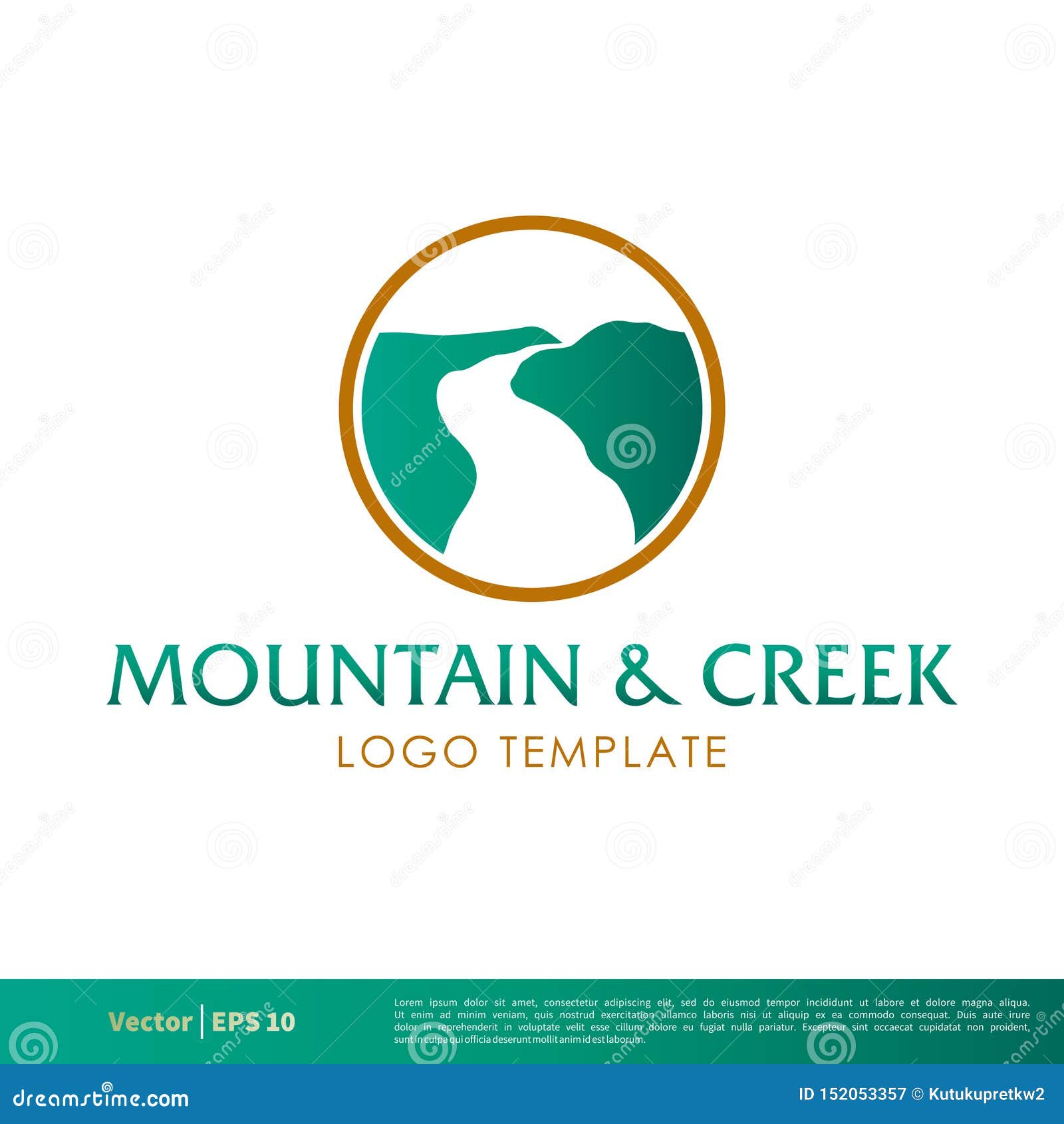 Mountain and Creek Vector Icon Logo Template Illustration Design
