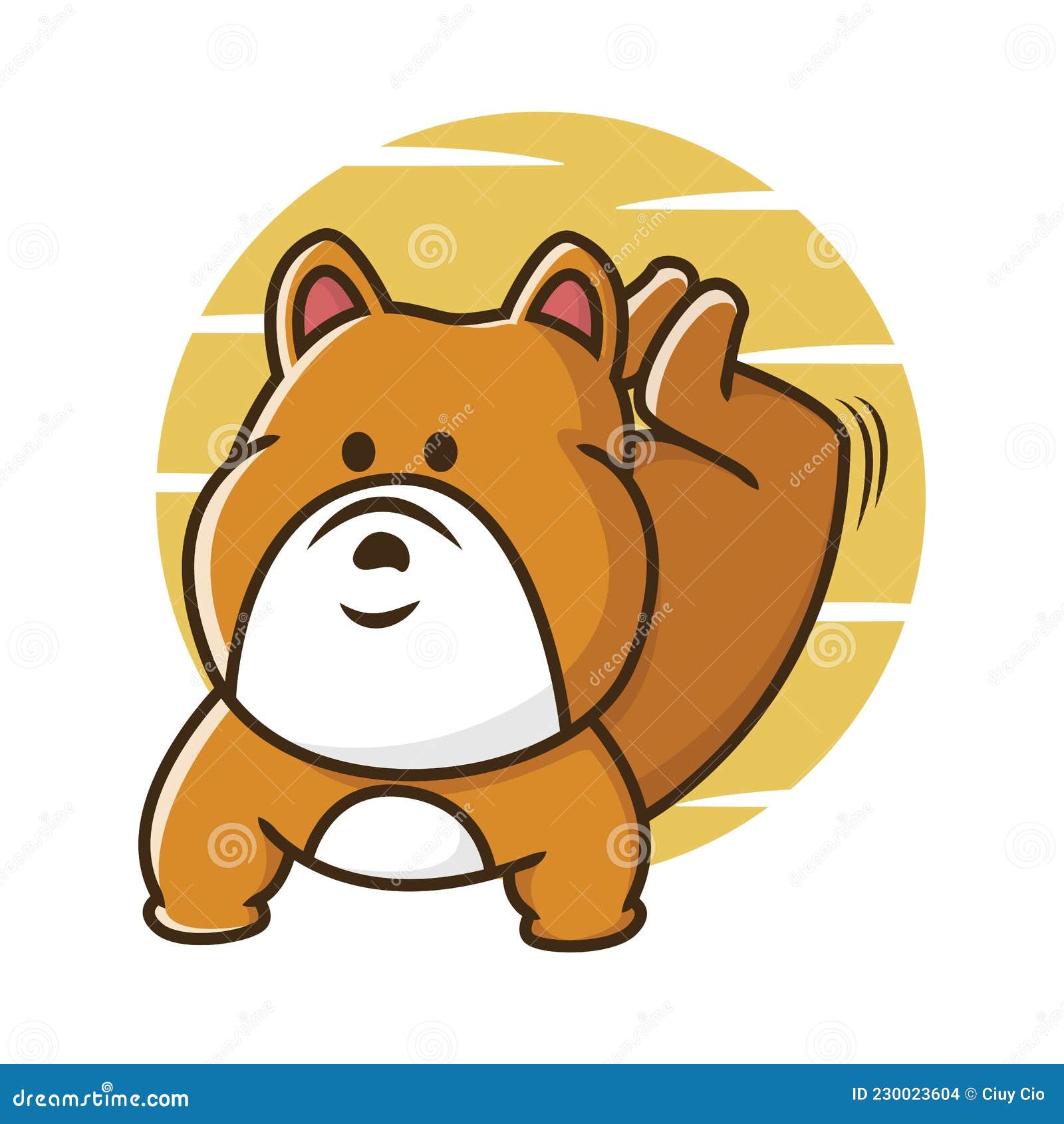 Cute Dog Jumping Cartoon Logo Character Vector Icon Illustration Design