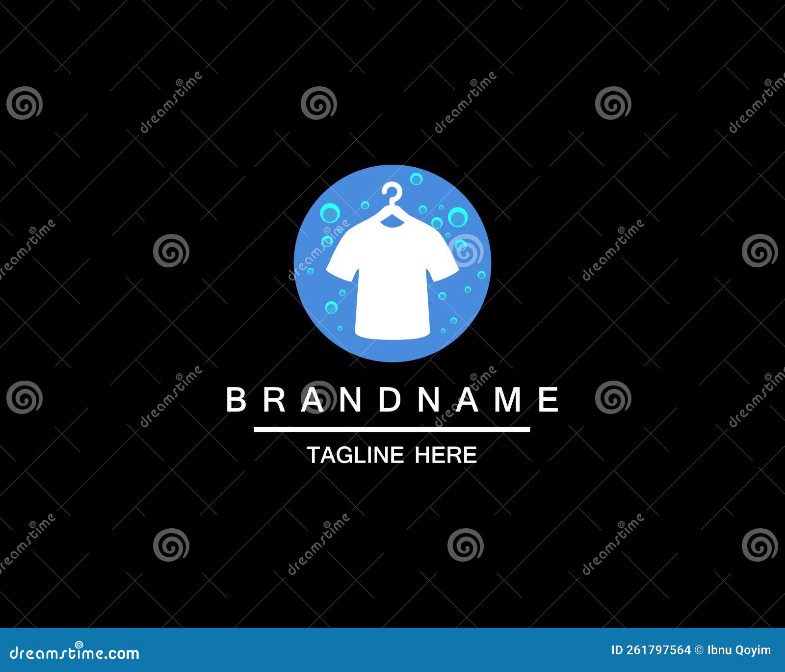 Clean Clothes Logo for Laundry with Bubble in Circle Vector Illustration Stock Vector
