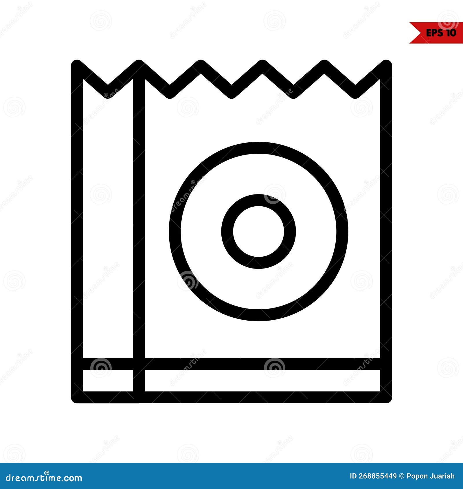 Illustration of Paper Bag Line Icon Stock Vector Illustration of