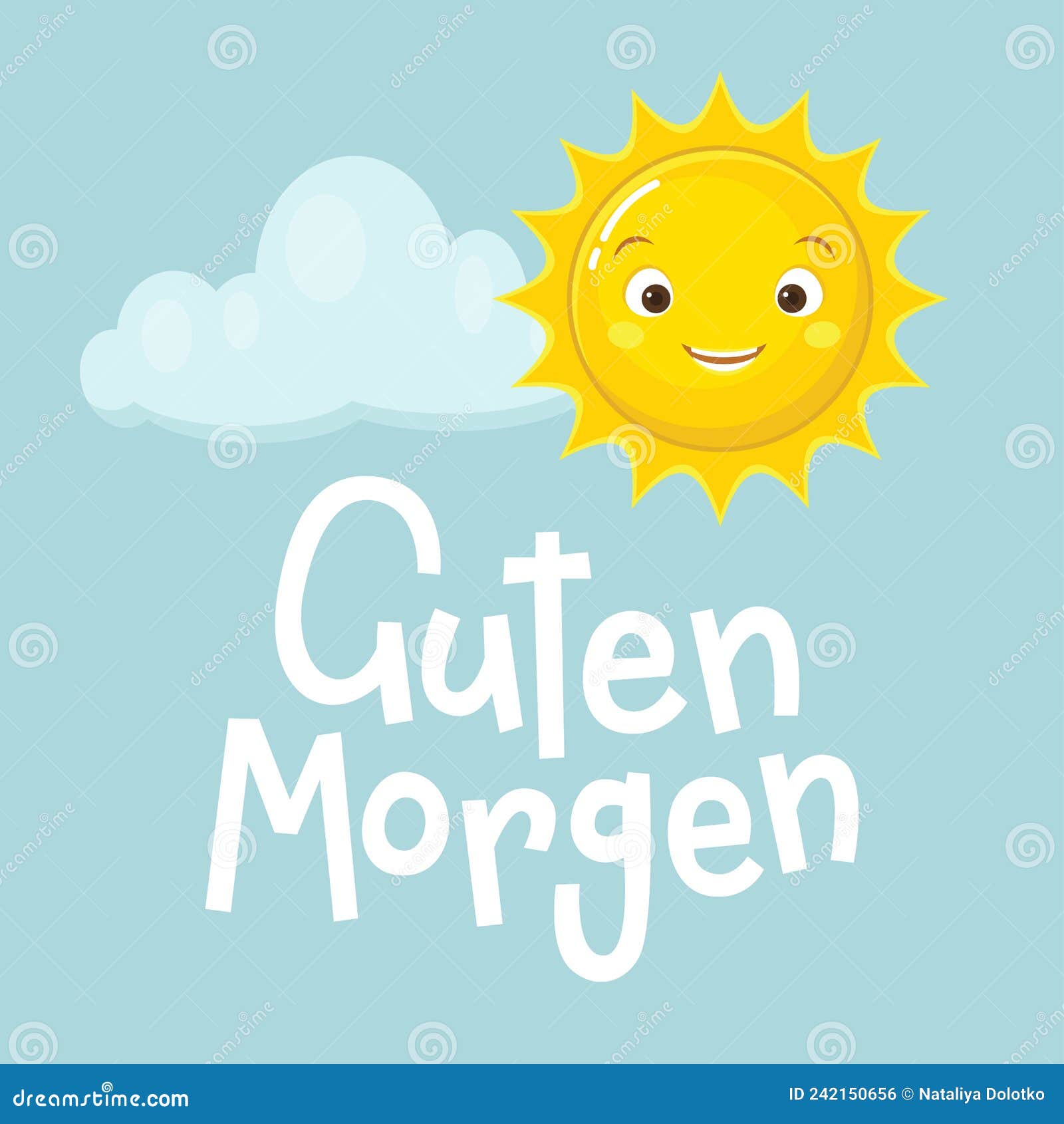 `Guten Morgen` Hand-drawn Vector Lettering in German, in English Means ...