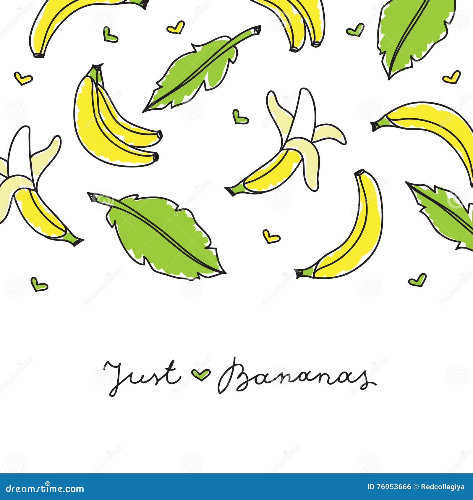 Template of bananas stock vector. Illustration of funny - 76953666