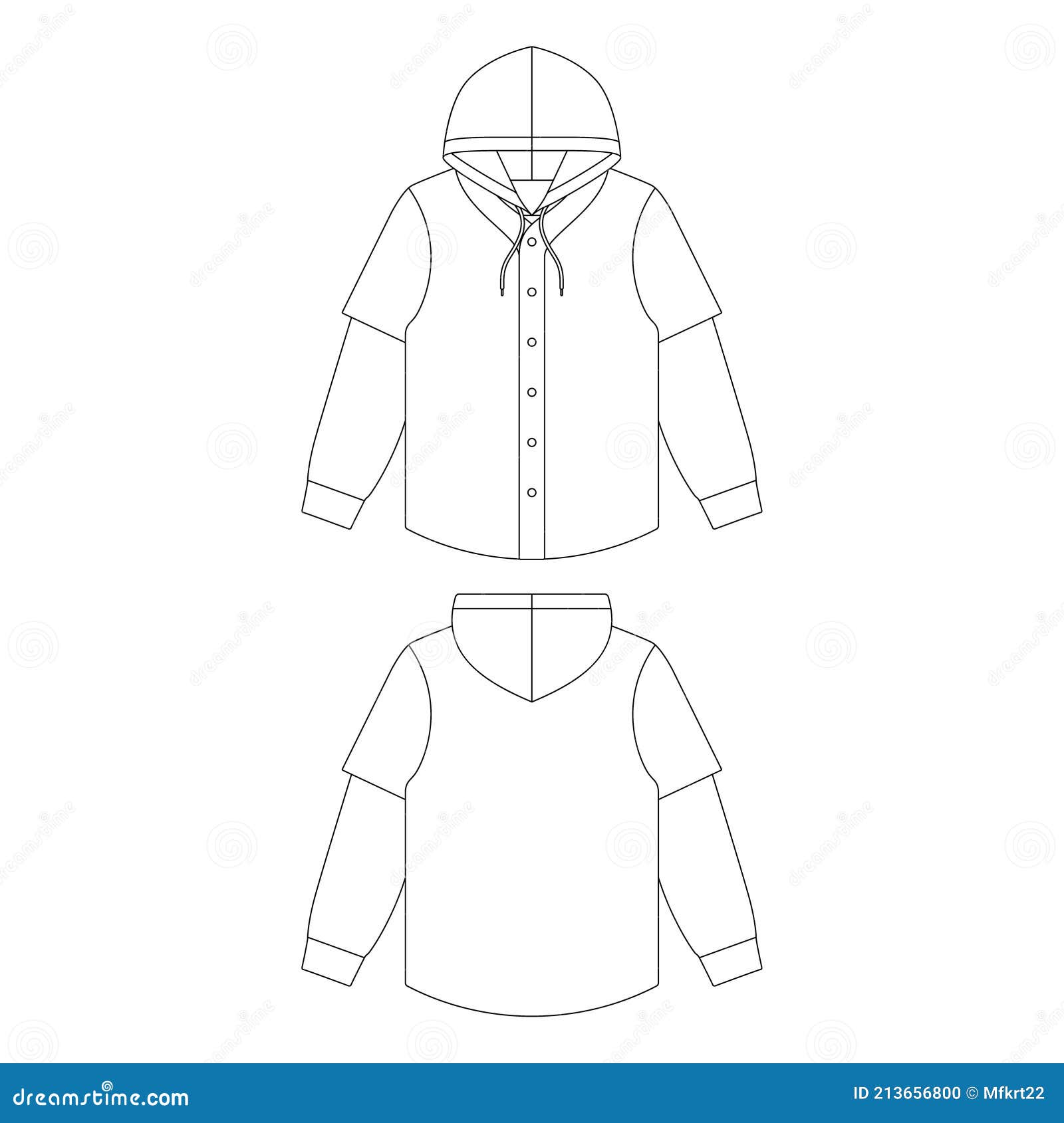 Template Baseball Jersey Over Hoodie Vector Illustration Flat Sketch Stock  Vector - Illustration of mock, design: 213656800