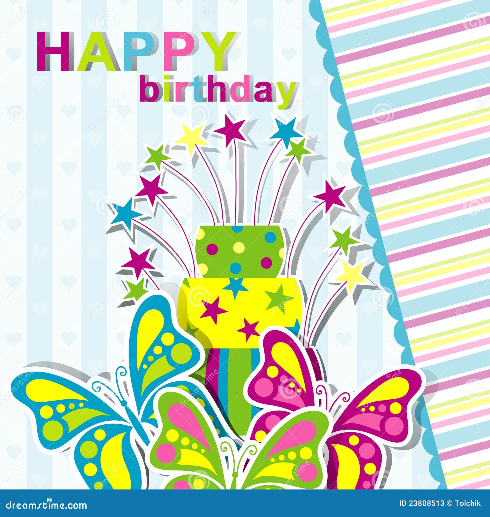 Template Birthday Greeting Card Stock Illustration Illustration of