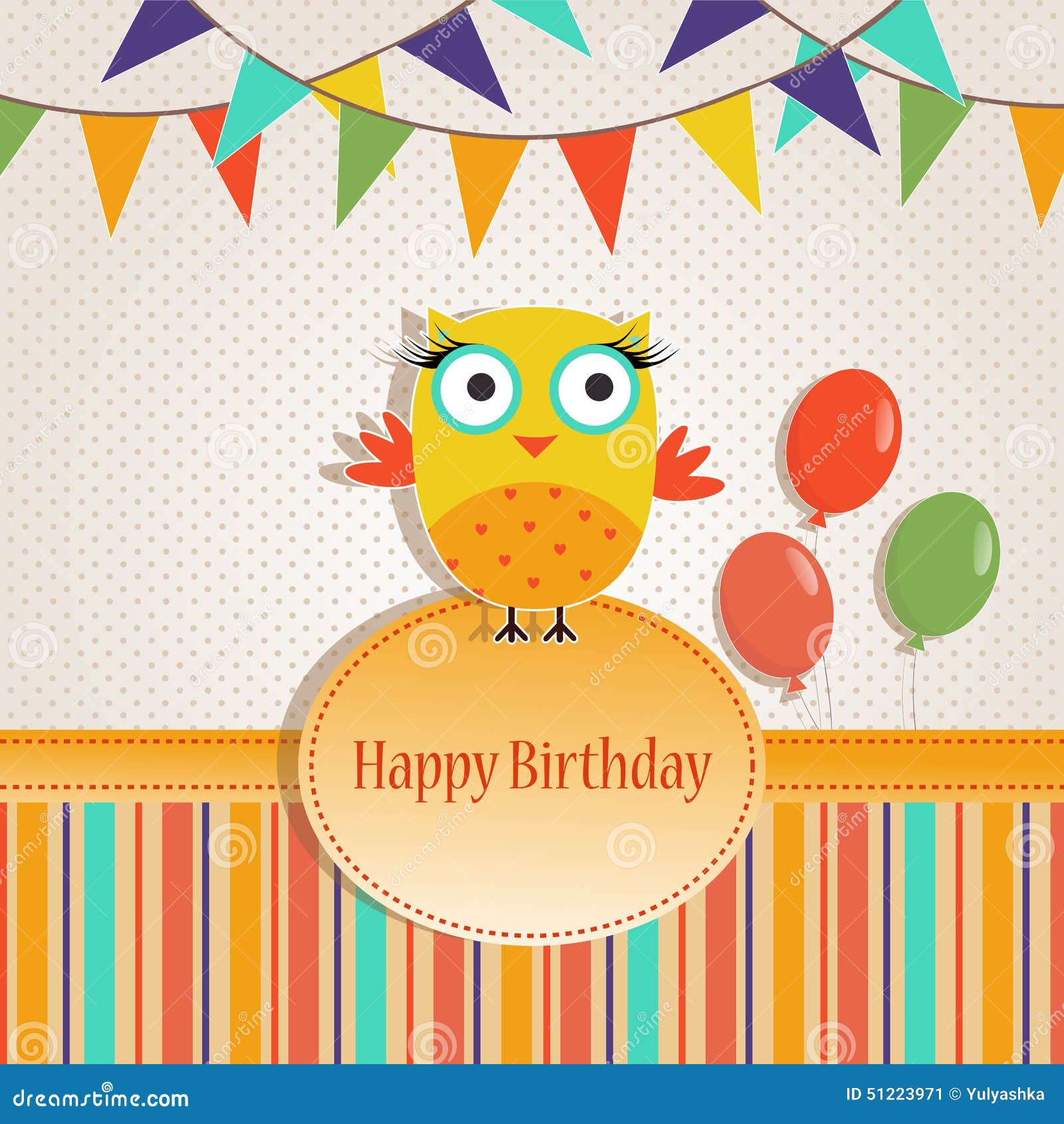  Template  Birthday  Greeting Card  Stock Vector 