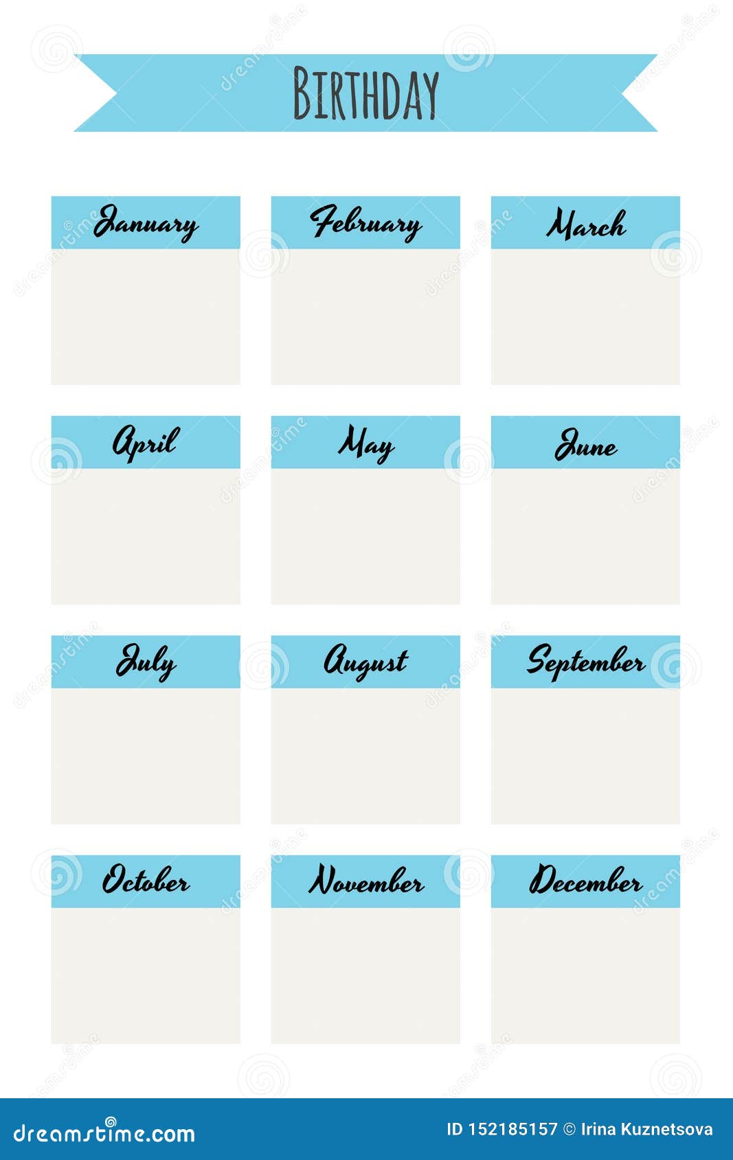 template-birthday-list-simple-monthly-planner-with-blue-stock-vector-illustration-of-march