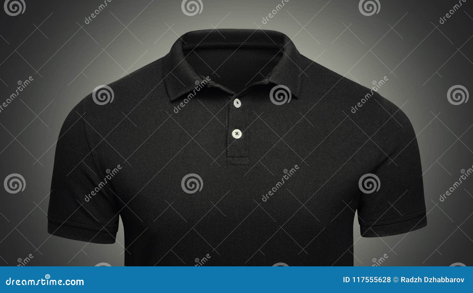 Download Template Black Polo Shirt Concept Closeup Front View Polo T Shirt Mockup With Empty Space On Collar For Your Brand Stock Photo Image Of Mock Shirt 117555628