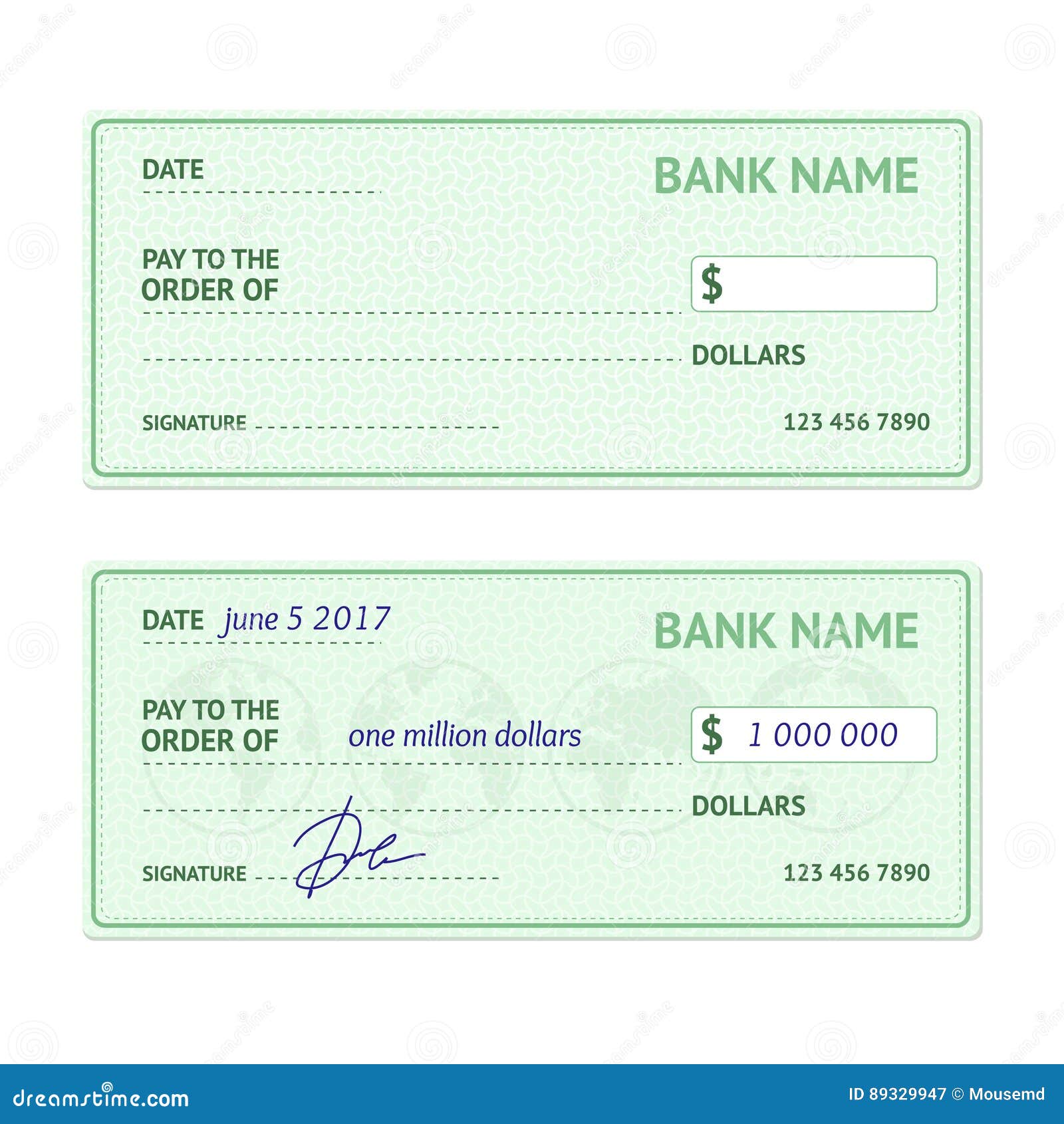 Template Blank Bank Check. Vector Stock Vector - Illustration of icon ...