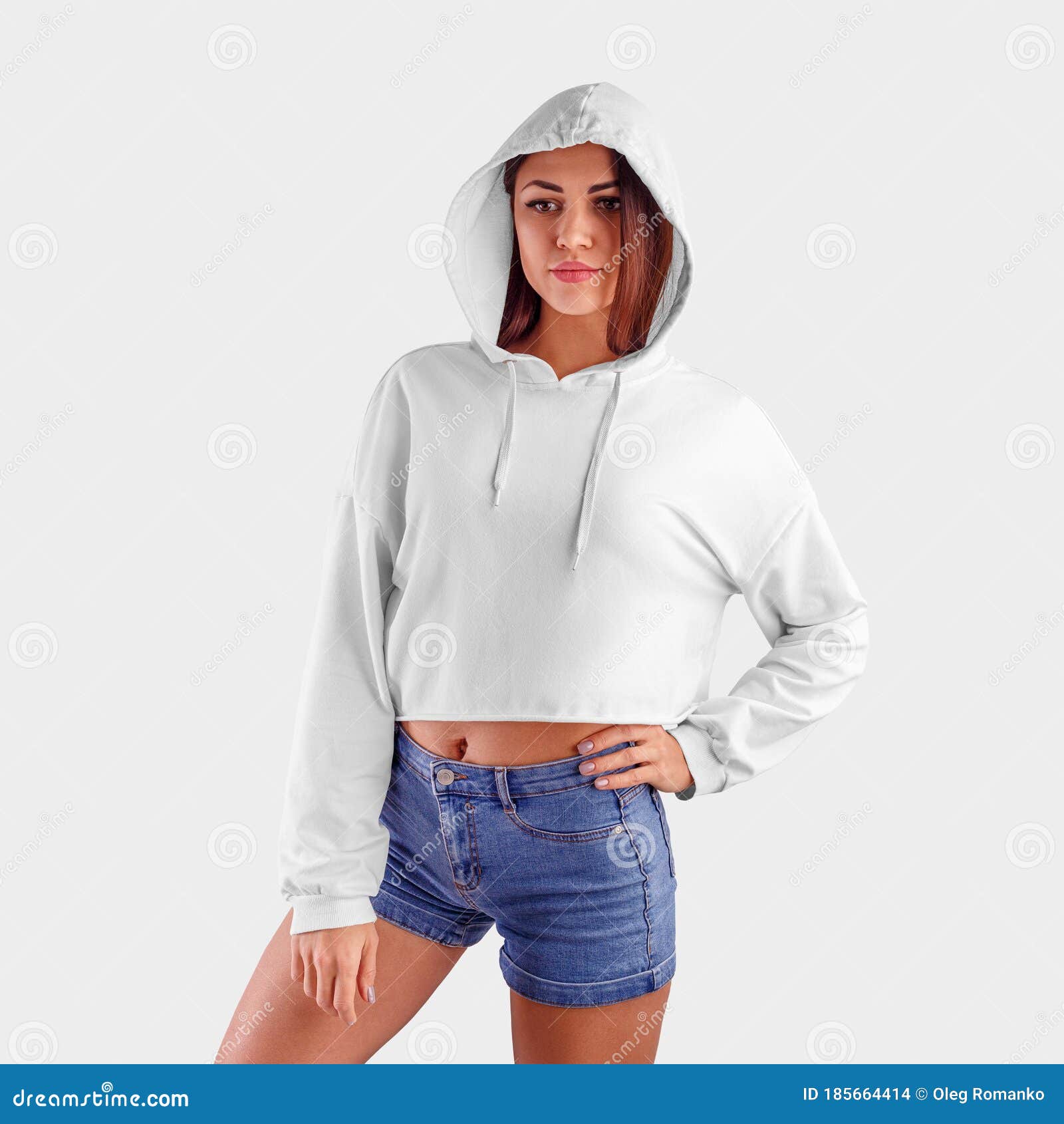 Download Template Blank White Hoodie On A Slim Model In A Hood ...