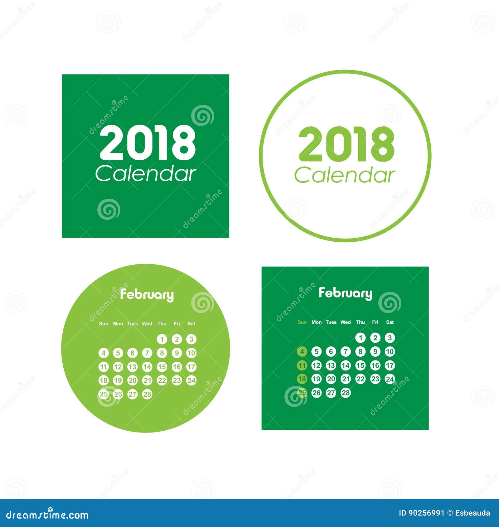 template-of-calendar-for-february-2018-stock-vector-illustration-of