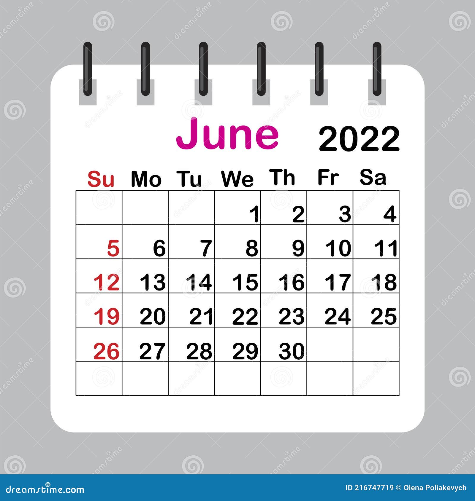 Template Calendar 2022. June 2022 Calendar Sheet In Abstract Style. Vector Illustration. Eps 10. Stock Vector - Illustration Of 2022, Organizer: 216747719