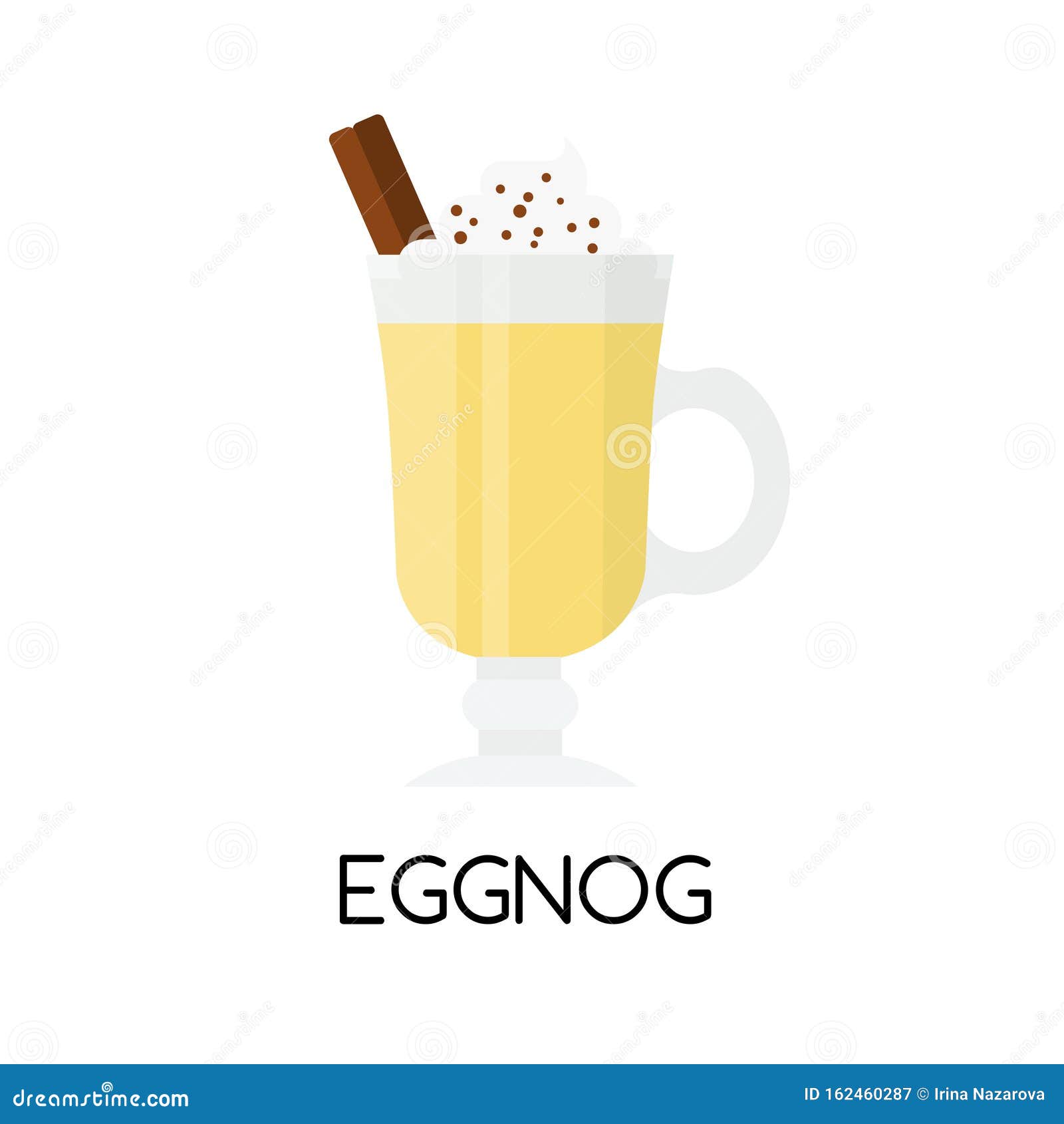 Eggnog in Flat Style. Holiday and Christmas. Color Icon Stock Vector