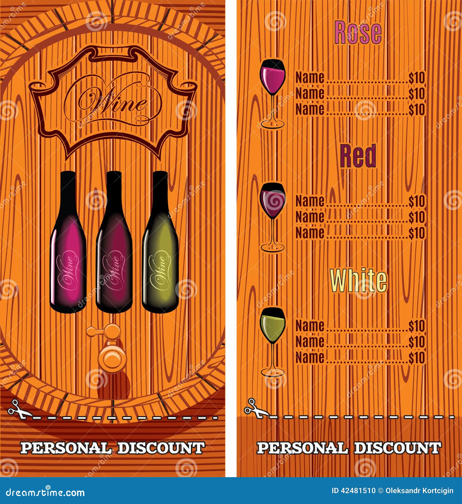 Template for the Cover of the Wine List Menu Stock Vector