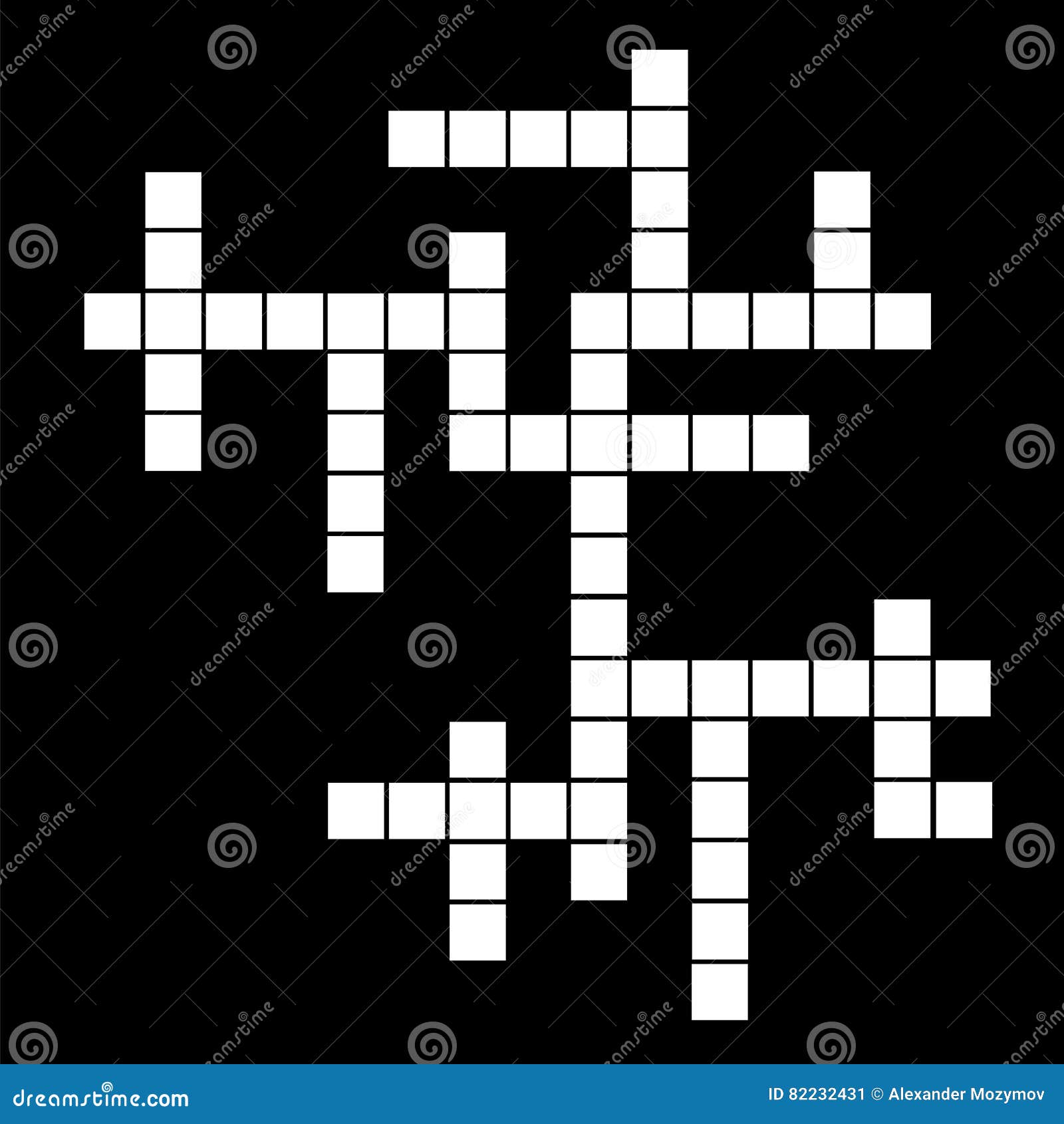 Template of Crossword Puzzle Stock Vector Illustration of clever