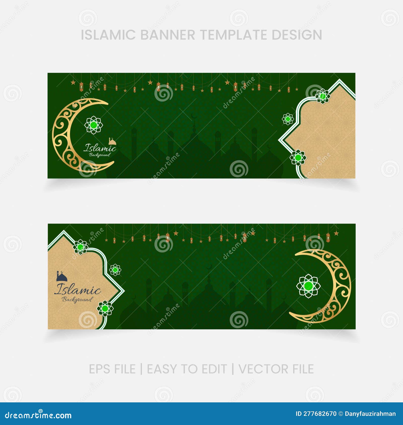 Green Islamic Color Background Design Stock Illustration - Illustration
