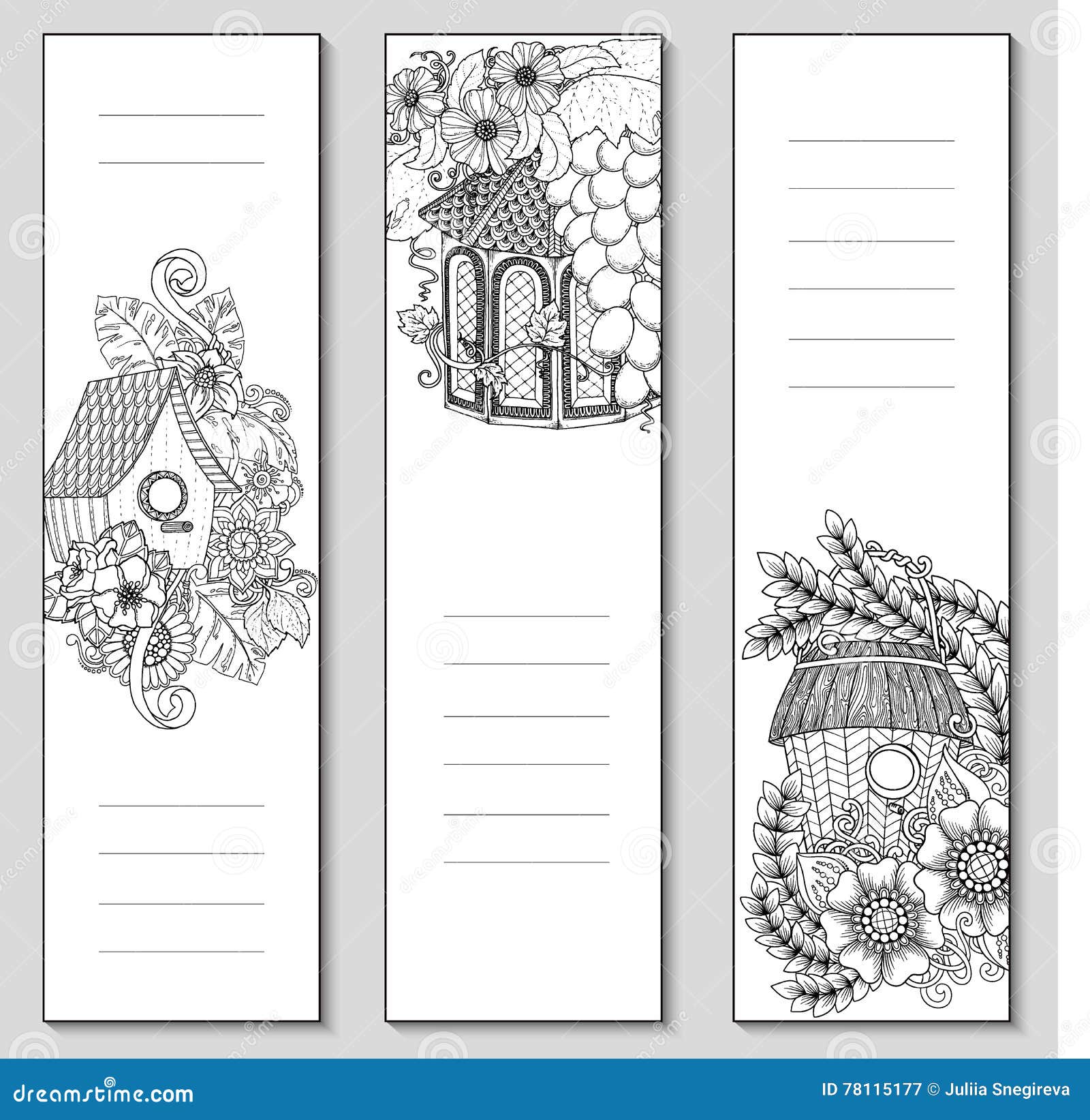 Download Template Design Bookmarks Isolated. Coloring Page Mockup ...