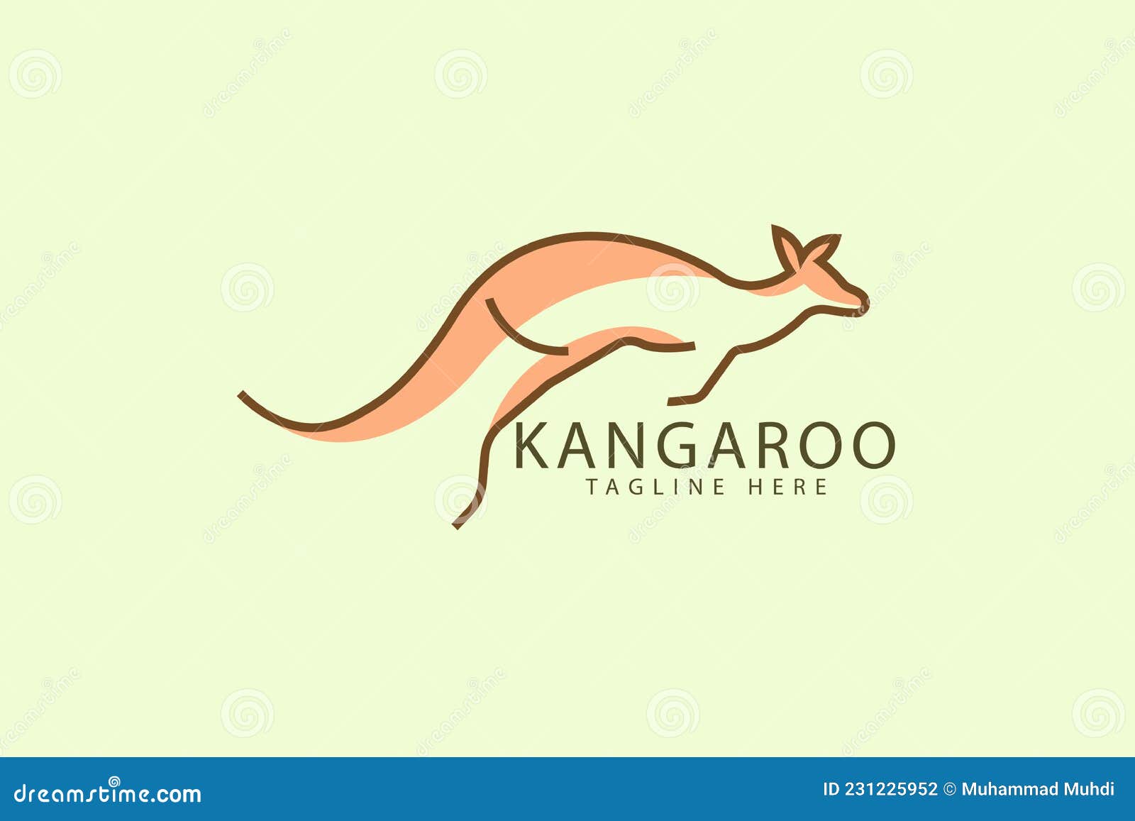 Template Design Logo, Jumping Kangaroo Logo Stock Vector Illustration