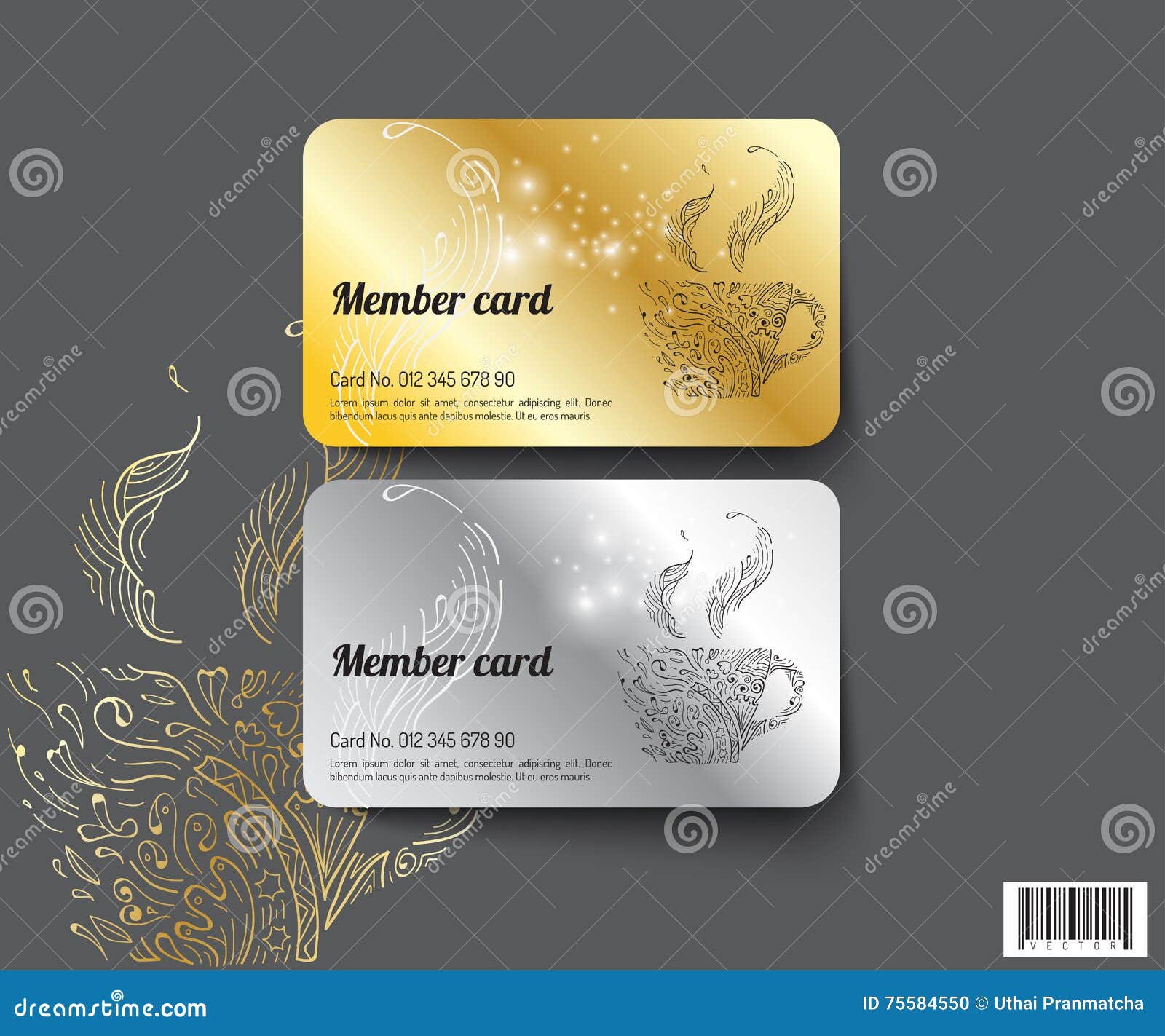 Template Design Member Card. Vector File Stock Vector Intended For Membership Card Template Free