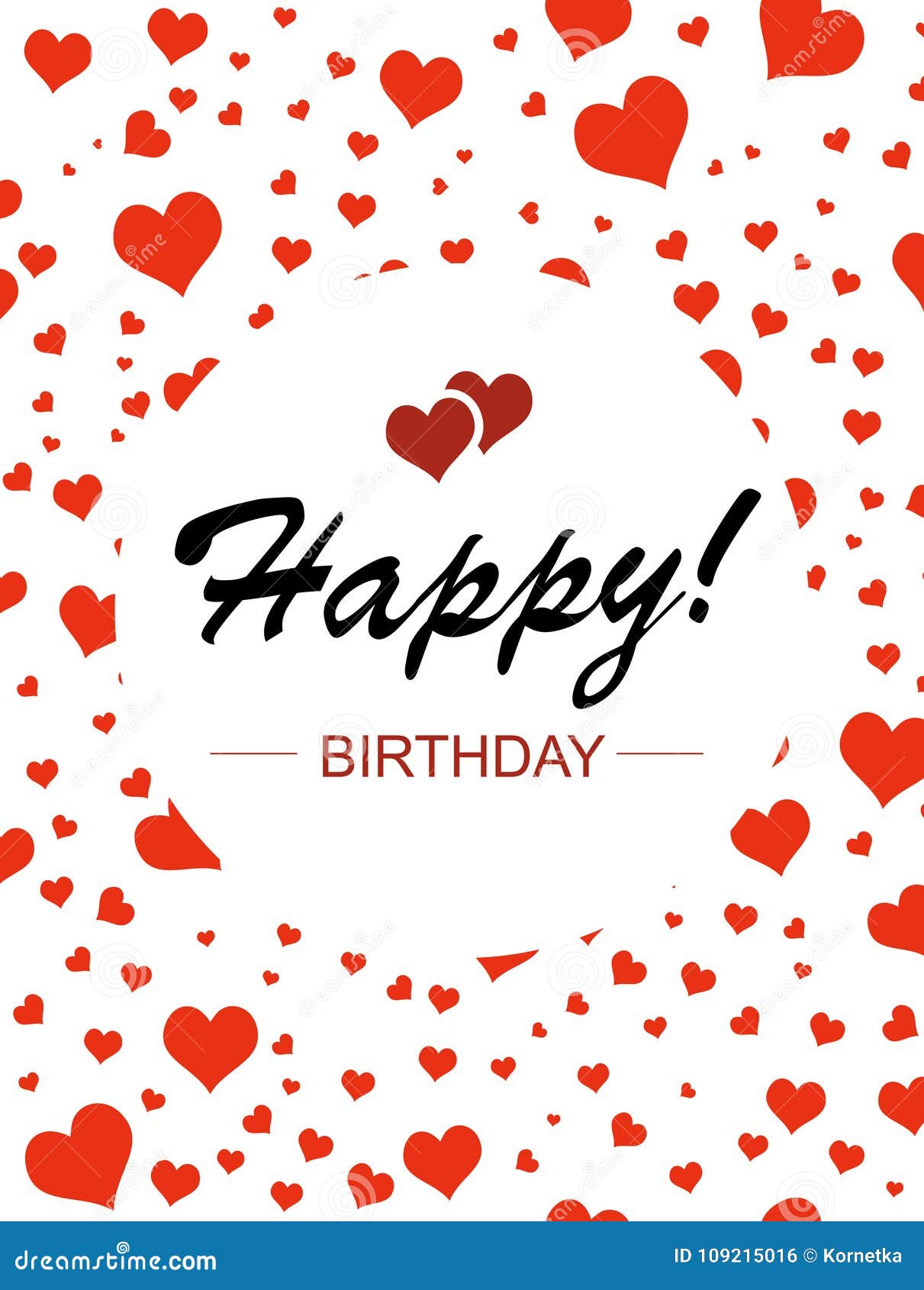 Template Design for Vertical Card. Happy Birthday in Circle on a Stock ...