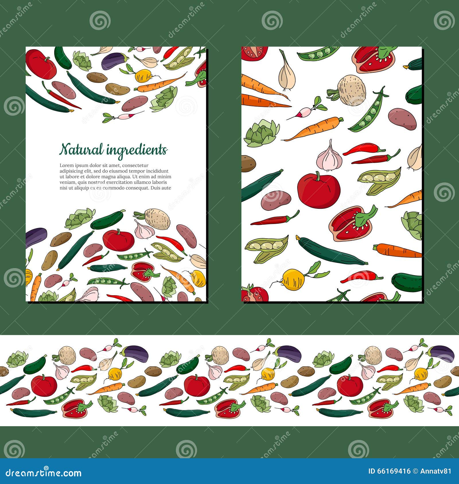 Template with Different Vegetables Stock Illustration Illustration