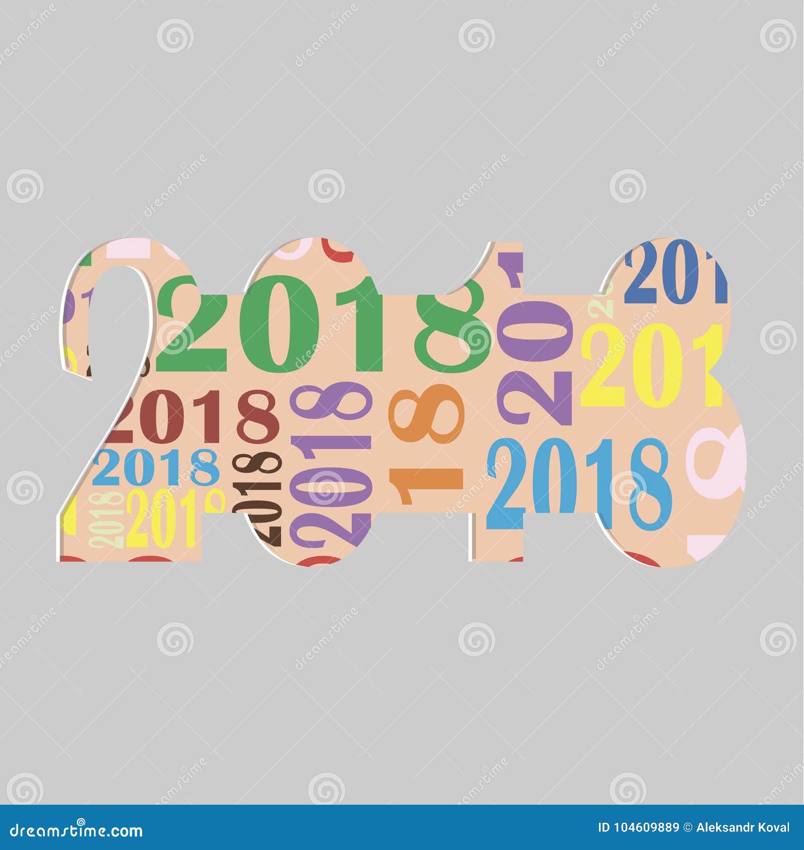 Template for Drawing a Greeting Card or Another Calendar for 20018