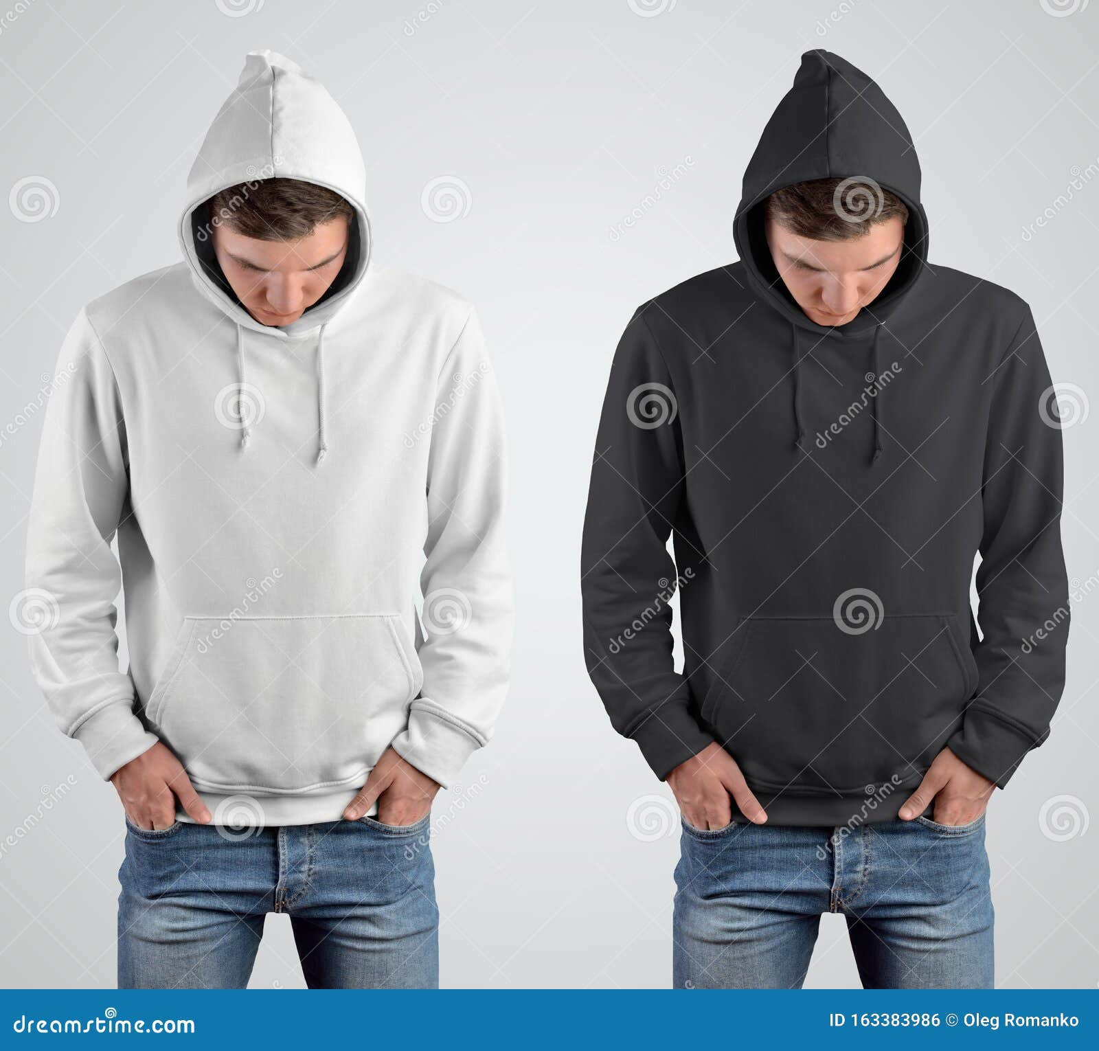 Download Template Fashion Mockup White And Black Hoodie On A Man ...