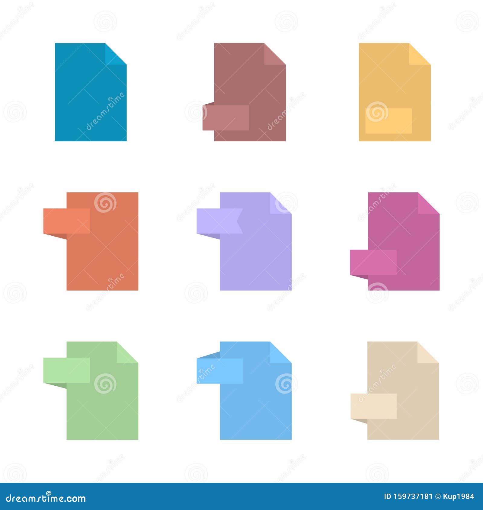 Template File Format Flat Icons, Vector Illustration Stock Vector