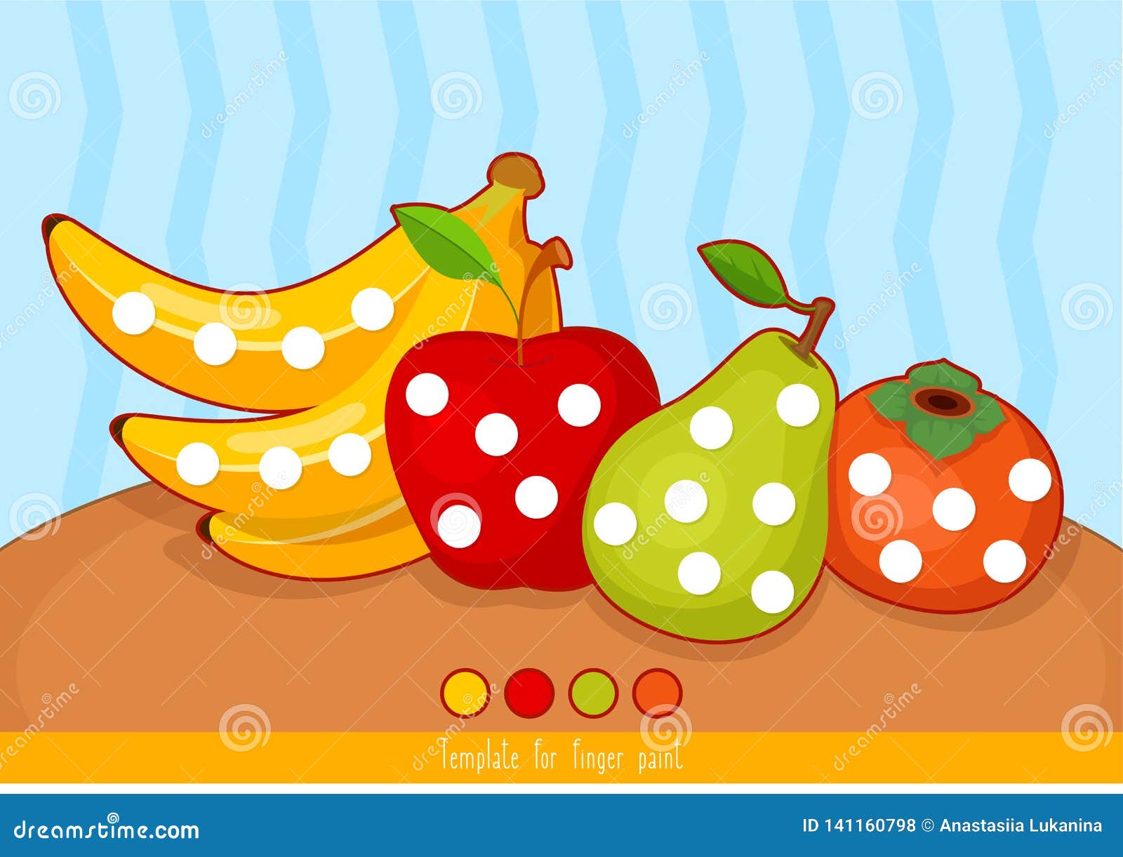 Template for Finger Paint. Printable for Children`s Creativity Stock