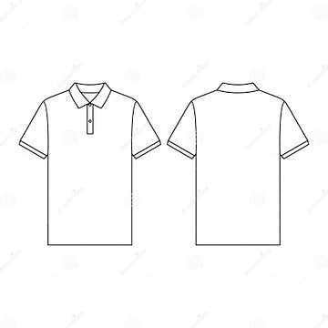 Template Front Back Polo Shirt Vector Outline Template Clothing Stock ...