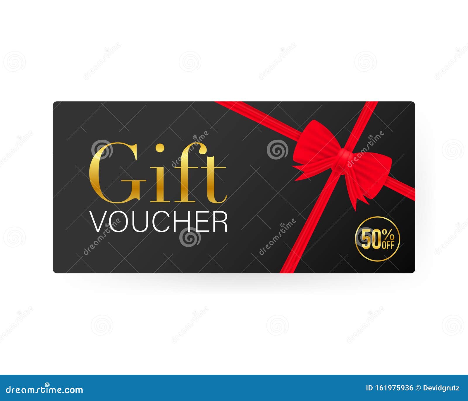 Template Gold Gift Card. Promo Code. Vector Gift Voucher with Coupon