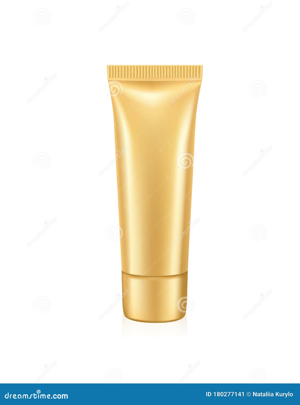 Template Gold Tube for Cosmetics, Blank for Cream, Toothpaste