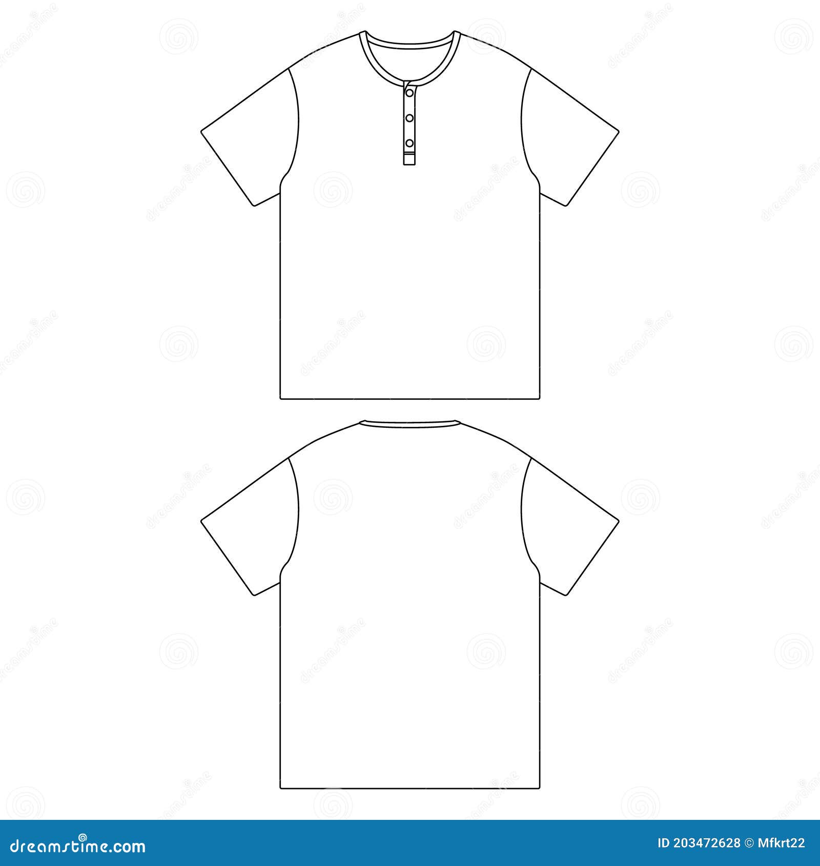 Template Henely Neck T-shirt Garment Vector Illustration Flat Design ...