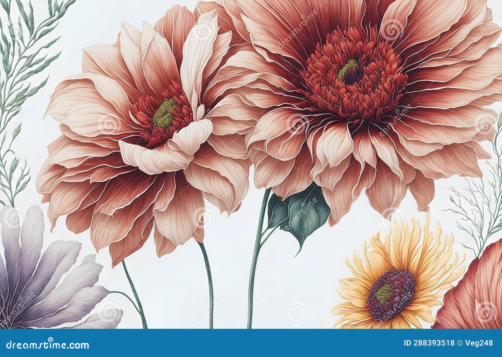 Template for Invatation with Red Flowers AIred Stock Illustration Template for Invatation with Red Flowers AIred Stock Illustration