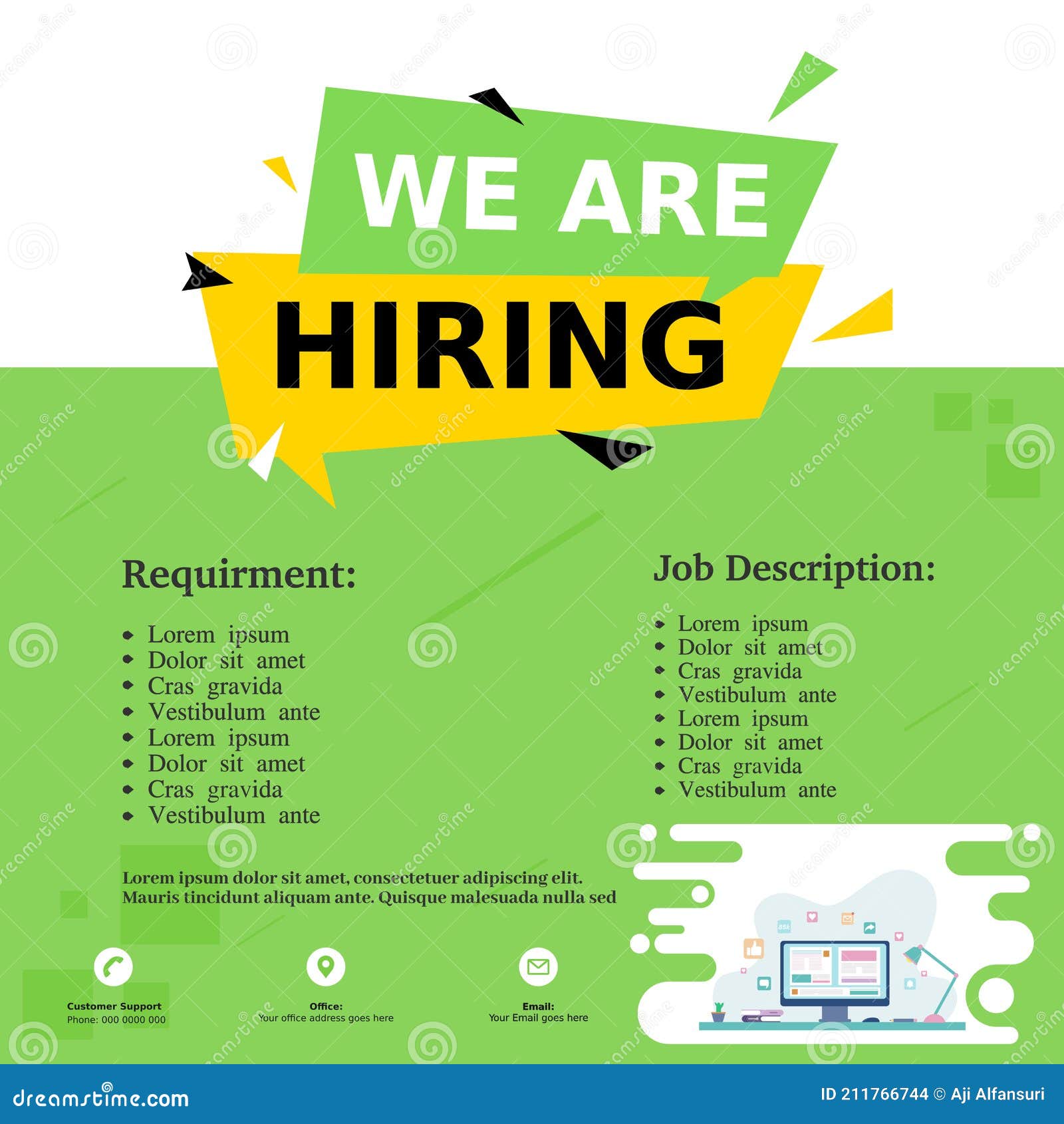 We are hiring poster for people recruitment Vector Image